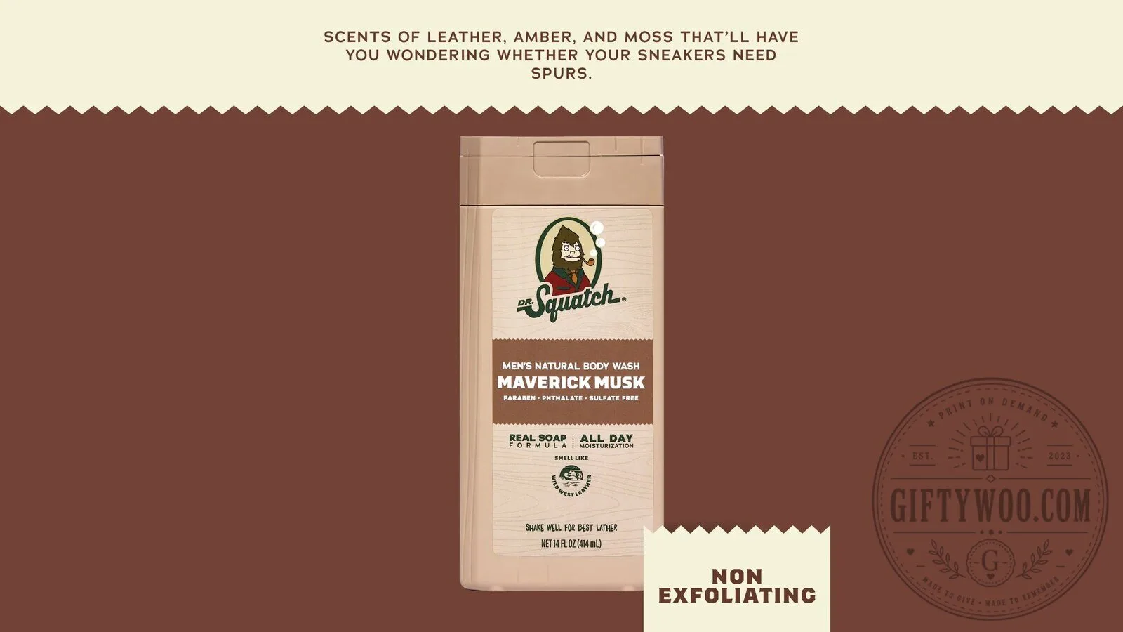 Dr. Squatch Maverick Musk Natural Men's Body Wash 14 Fluid Ounce Bottle 13 Dr. Squatch Maverick Musk Natural Men