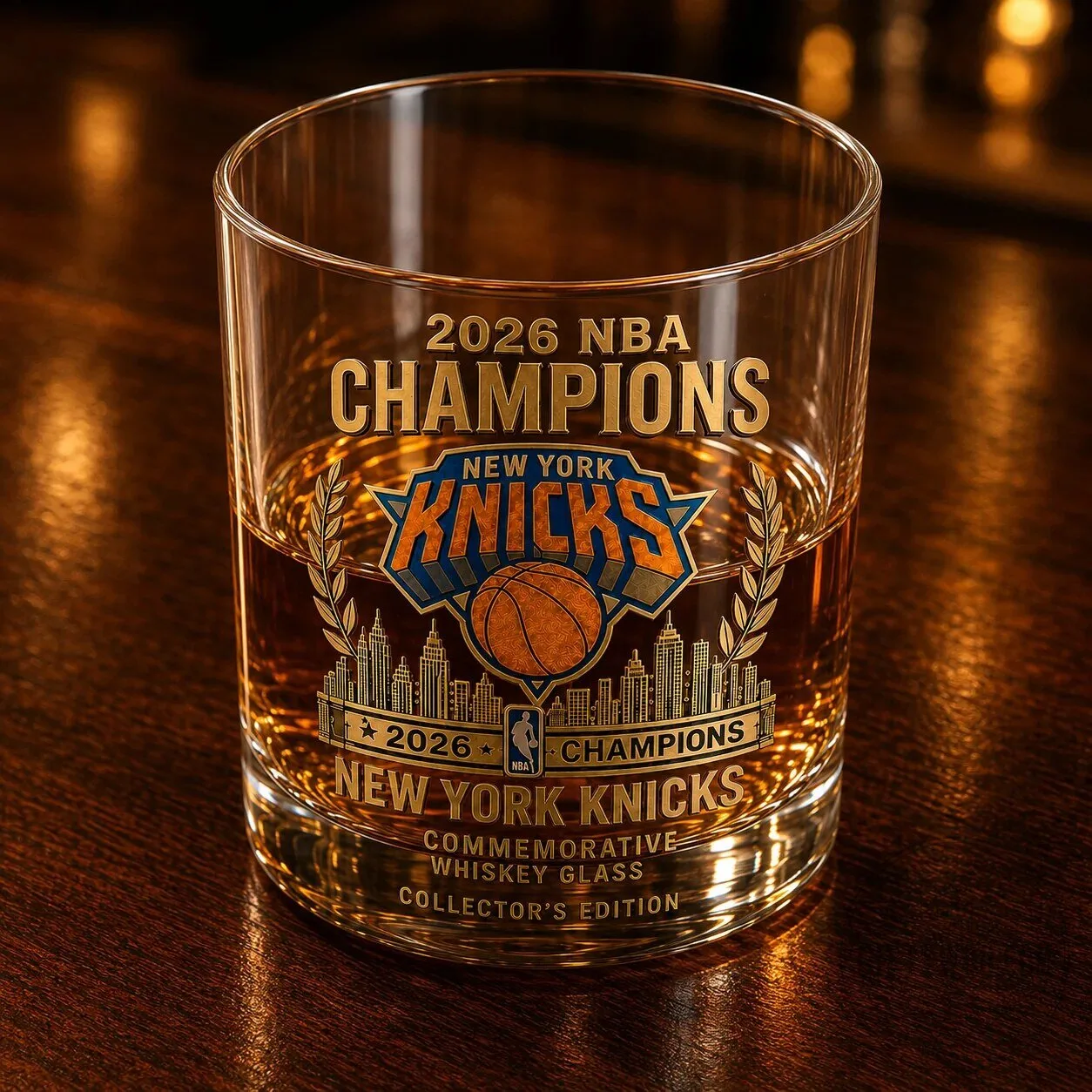 Commemorative Whiskey Glass for the 2026 NBA Champions New York Knicks 10 Commemorative Whiskey Glass for the 2026 NBA Champions New York Knicks