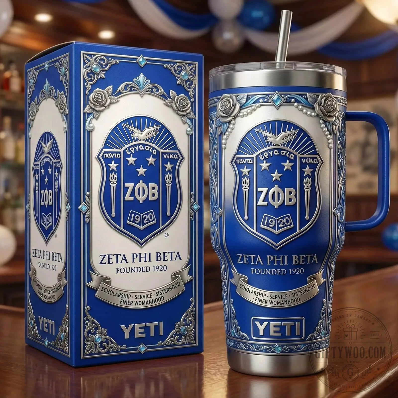 Zeta Phi Beta Founded 1920 Scholarship Service Sisterhood Yeti Tumbler