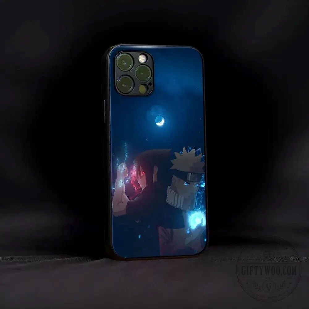 Naruto Uzumaki and Sasuke Uchiha Anime Character Art iPhone Phone Case
