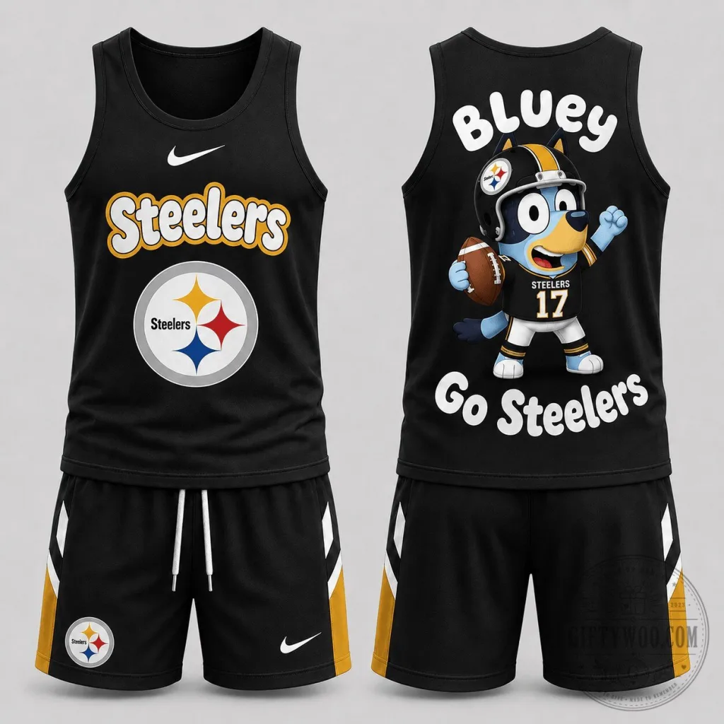 pittsburgh-steelers-bluey-cartoon-character-football-fan-tank-top-and-shorts-set-featured Pittsburgh Steelers Bluey Cartoon Character Football Fan Tank Top and Shorts Set