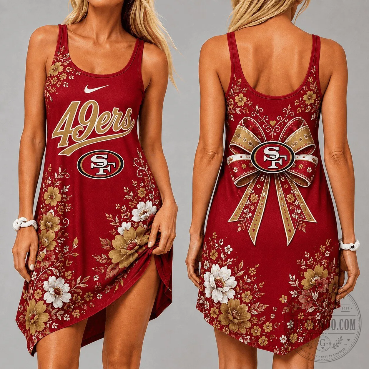 San Francisco 49ers Floral Women's Sleeveless Cami Dress