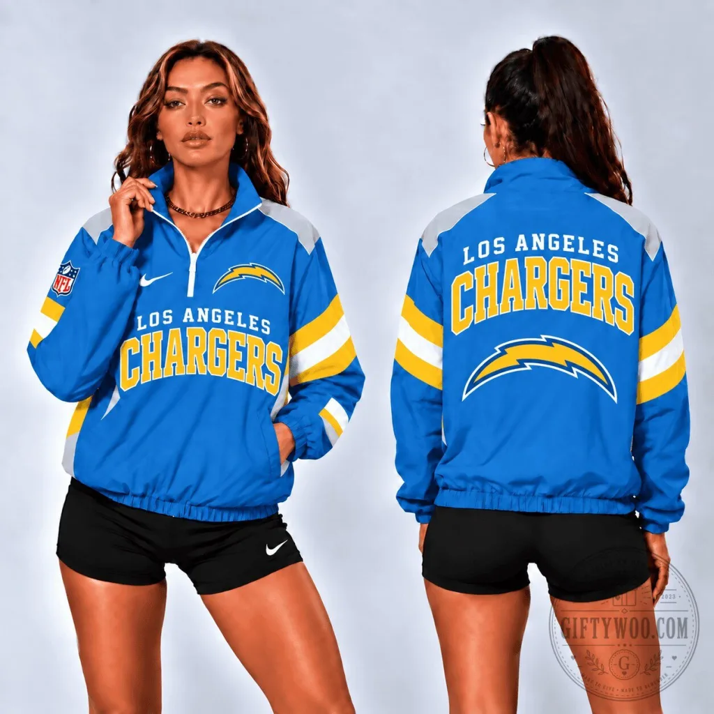 Los Angeles Chargers National Football League Retro Colorblock Zipper Jacket Los Angeles Chargers National Football League Retro Colorblock Zipper Jacket
