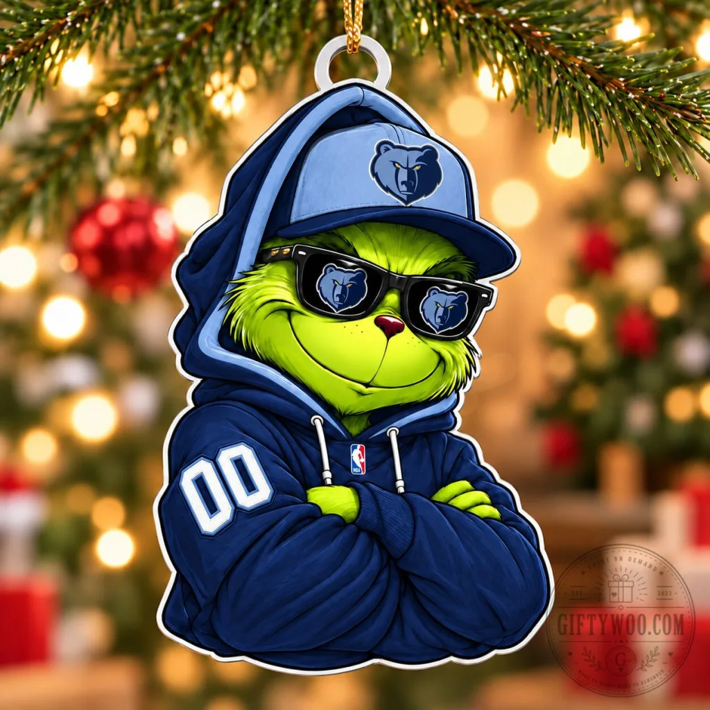 Memphis Grizzlies Grinch Christmas Tree Ornament Memphis Grizzlies Grinch Christmas Tree Ornament