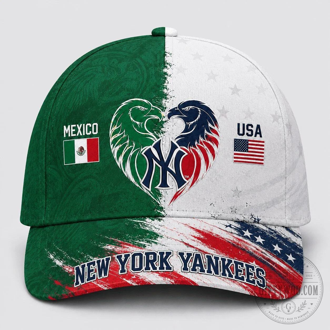 New York Yankees Mexico vs USA Dual Pride Baseball Cap Hat