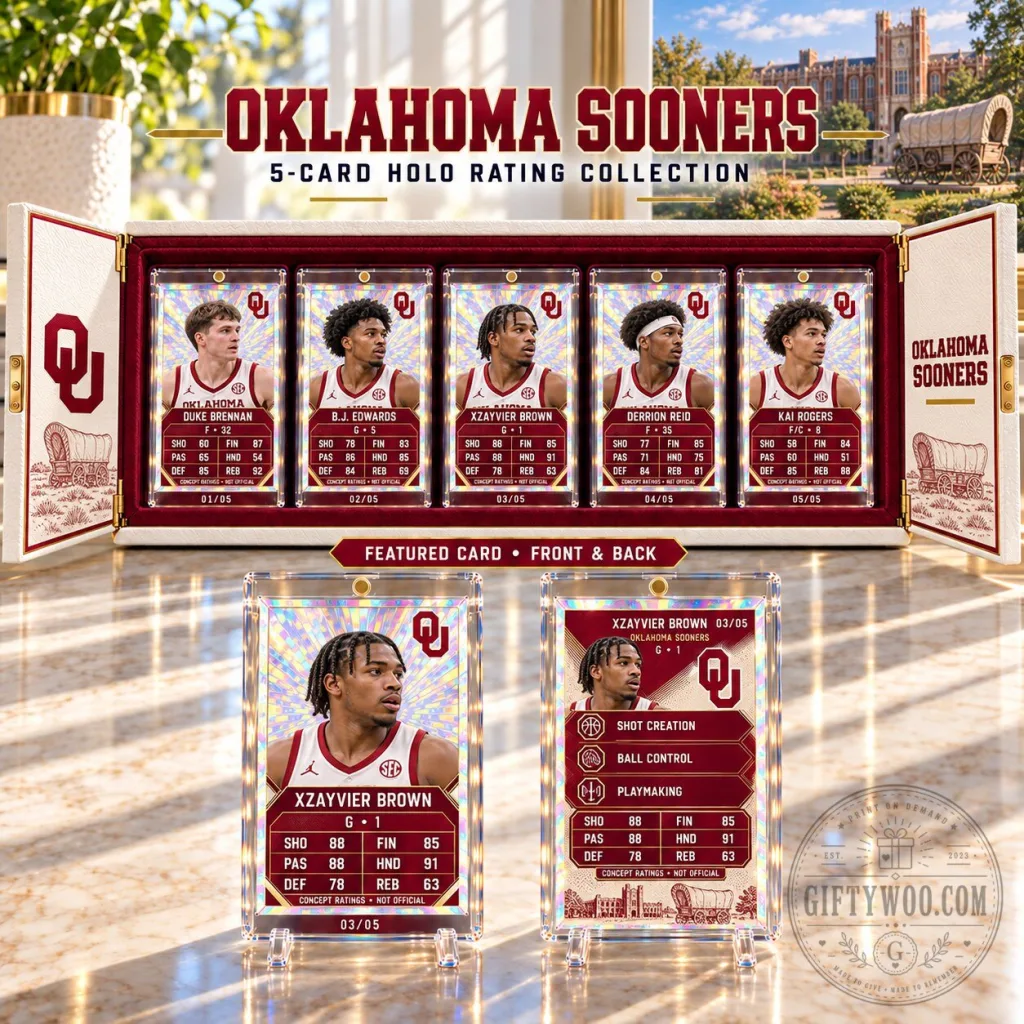 Oklahoma Sooners Basketball 5-Card Holo Rating Collection Box Set Oklahoma Sooners Basketball 5-Card Holo Rating Collection Box Set
