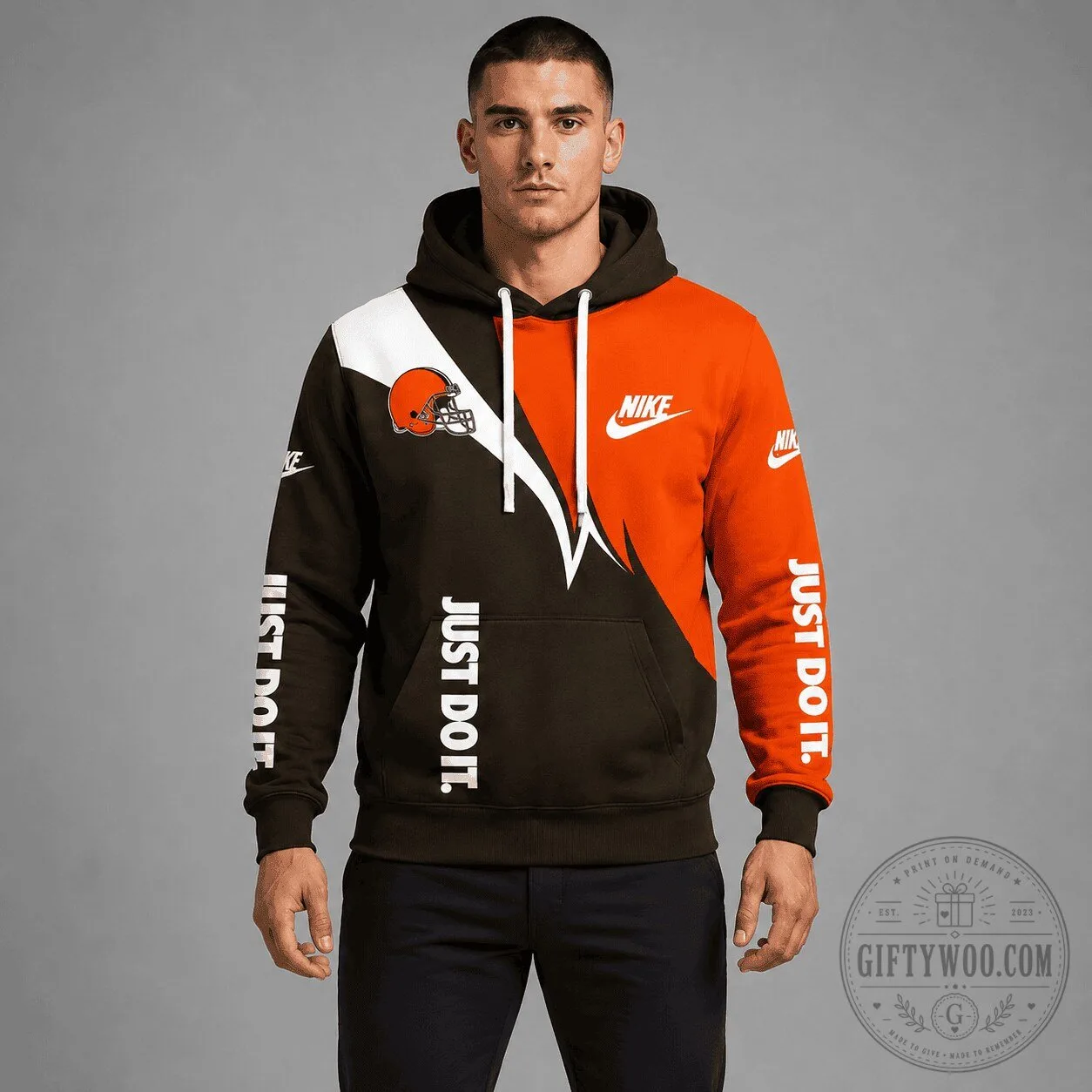 Cleveland Browns Nike Just Do It Full Print Pullover Hoodie