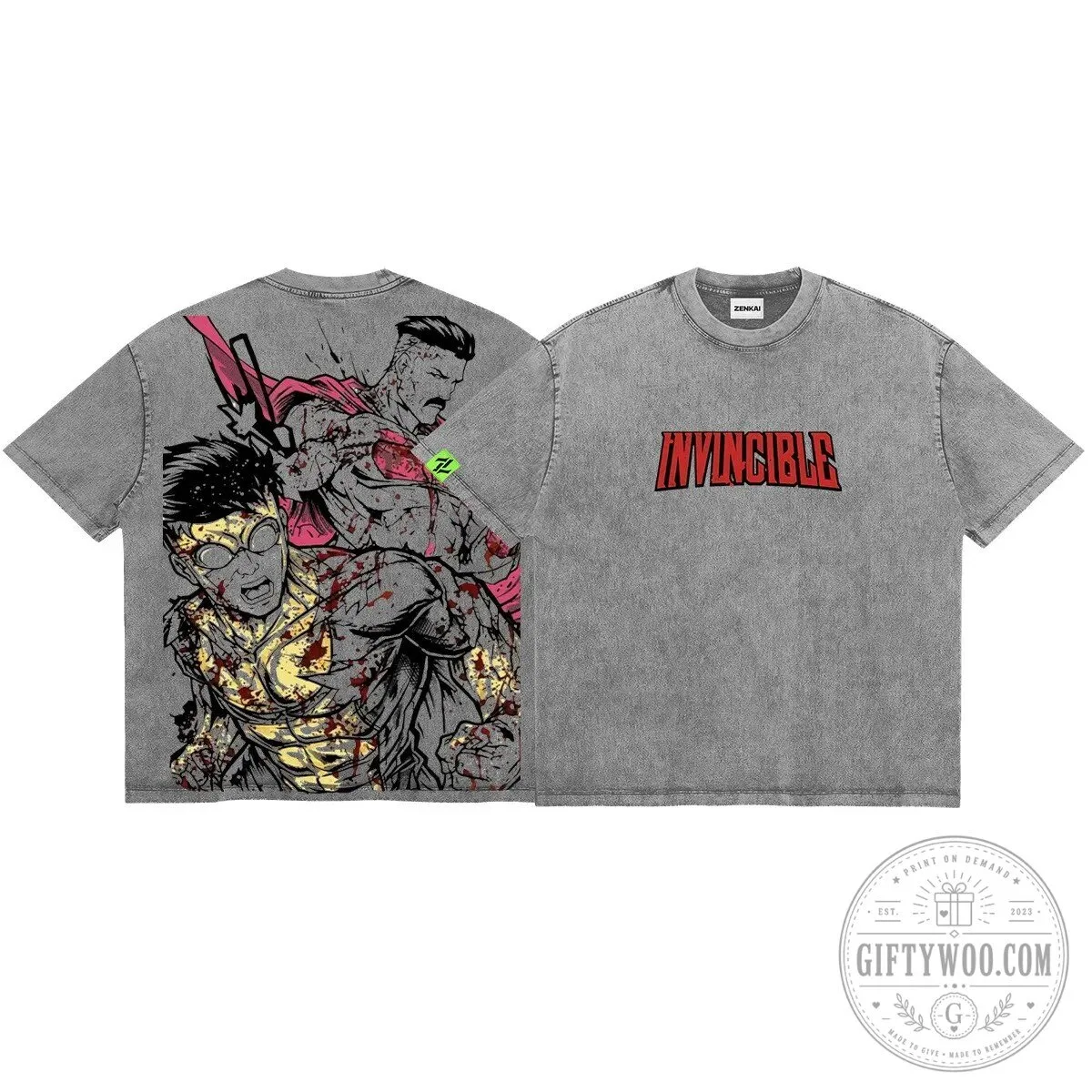 Invincible Omni-Man and Mark Grayson Bloody Battle Comic Book T-Shirt