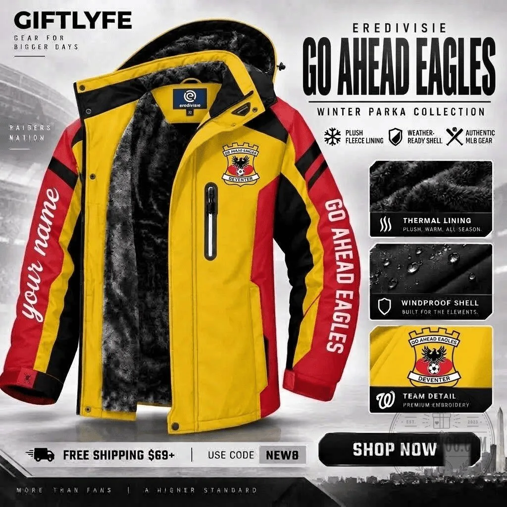 Go Ahead Eagles Eredivisie Football Club Winter Parka Jacket