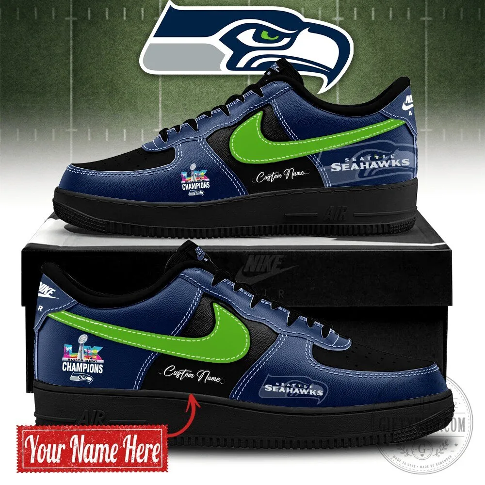 Seattle Seahawks Super Bowl Champions Custom Name Sneakers 2 Seattle Seahawks Super Bowl Champions Custom Name Sneakers