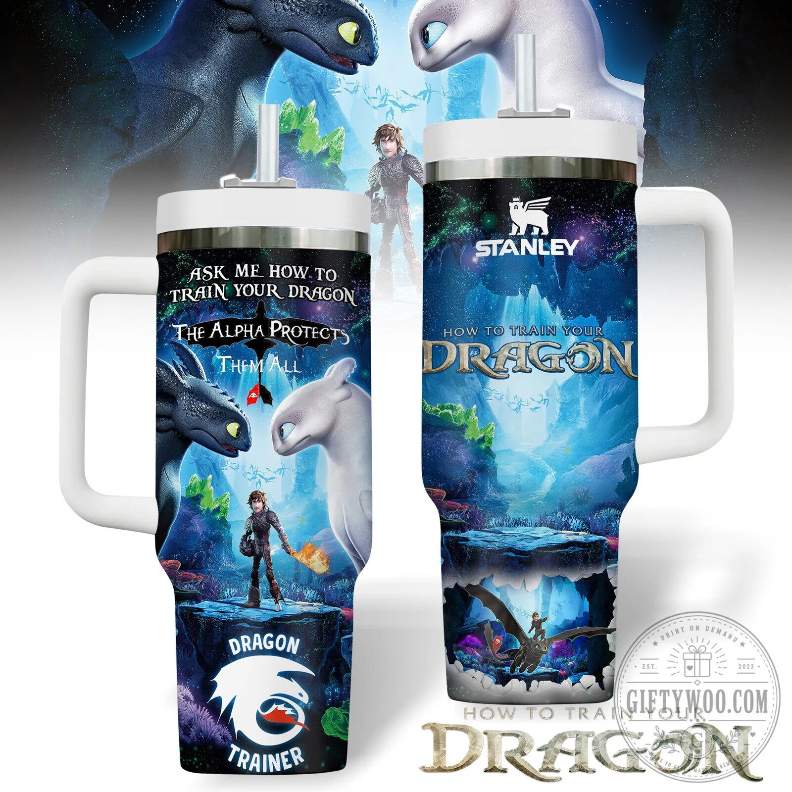 How To Train Your Dragon Toothless And Light Fury Stanley Tumbler With Handle
