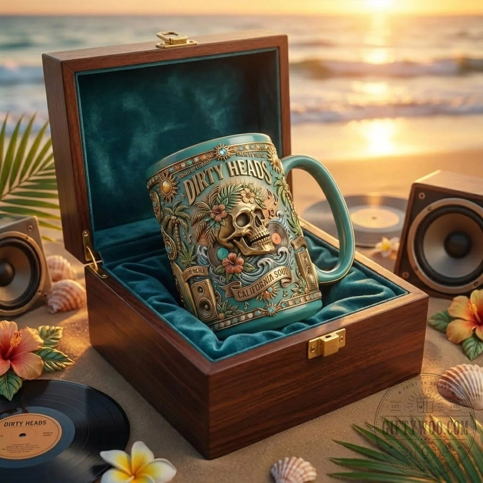 The Dirty Heads California Soul Skull Tropical Beach Mug