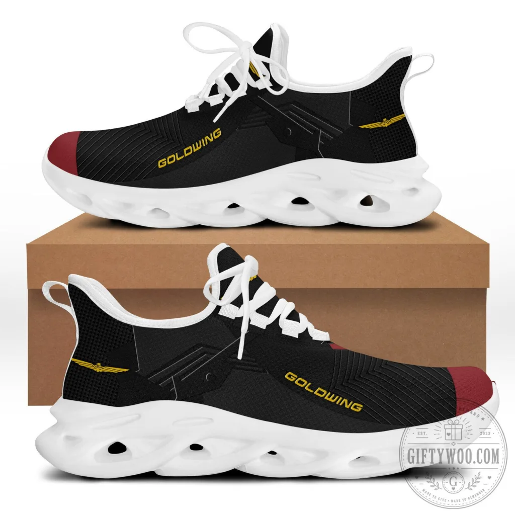 Honda Goldwing Motorcycle Logo Black and Red Running Shoes Honda Goldwing Motorcycle Logo Black and Red Running Shoes