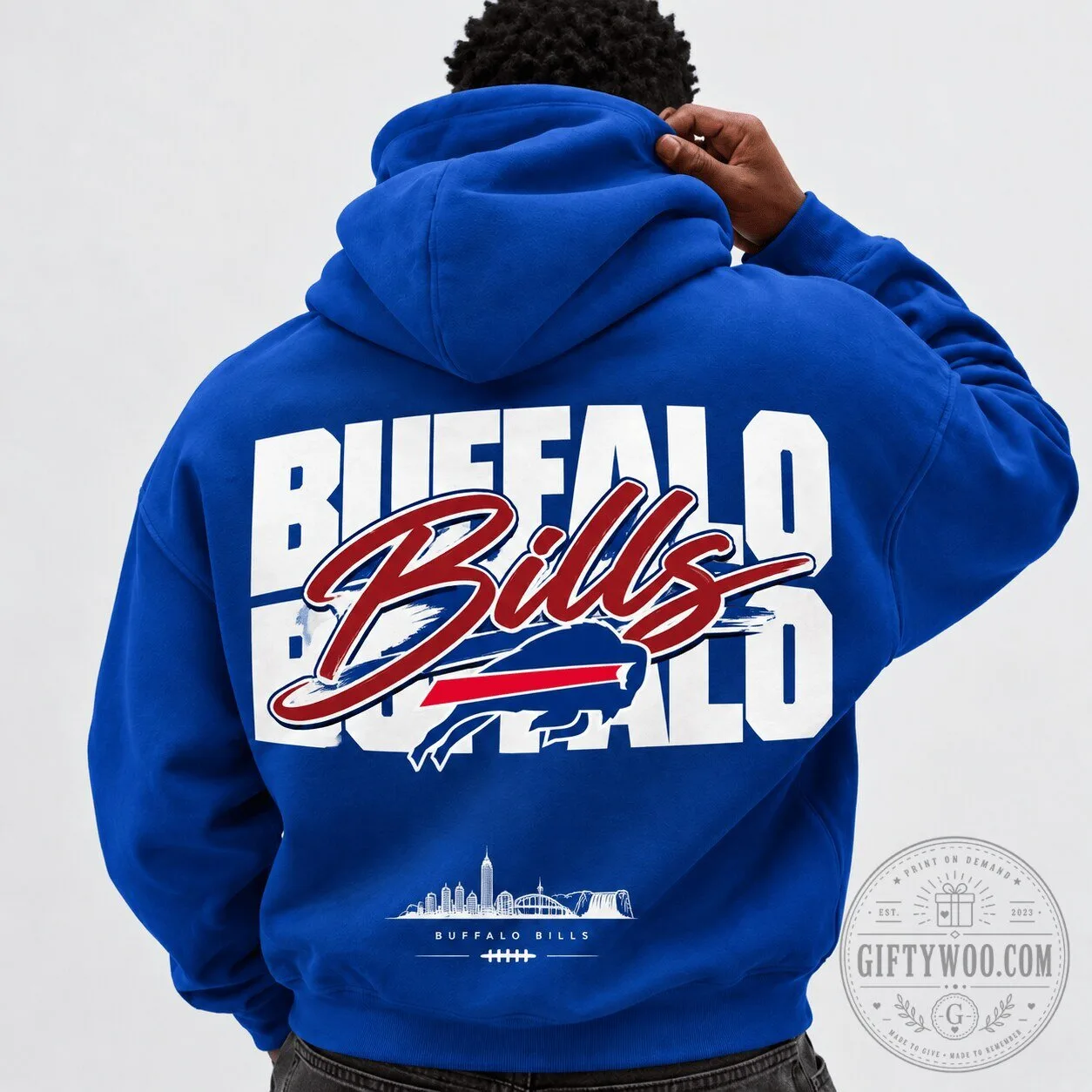 Buffalo Bills Royal Blue Football Team Logo Hoodie