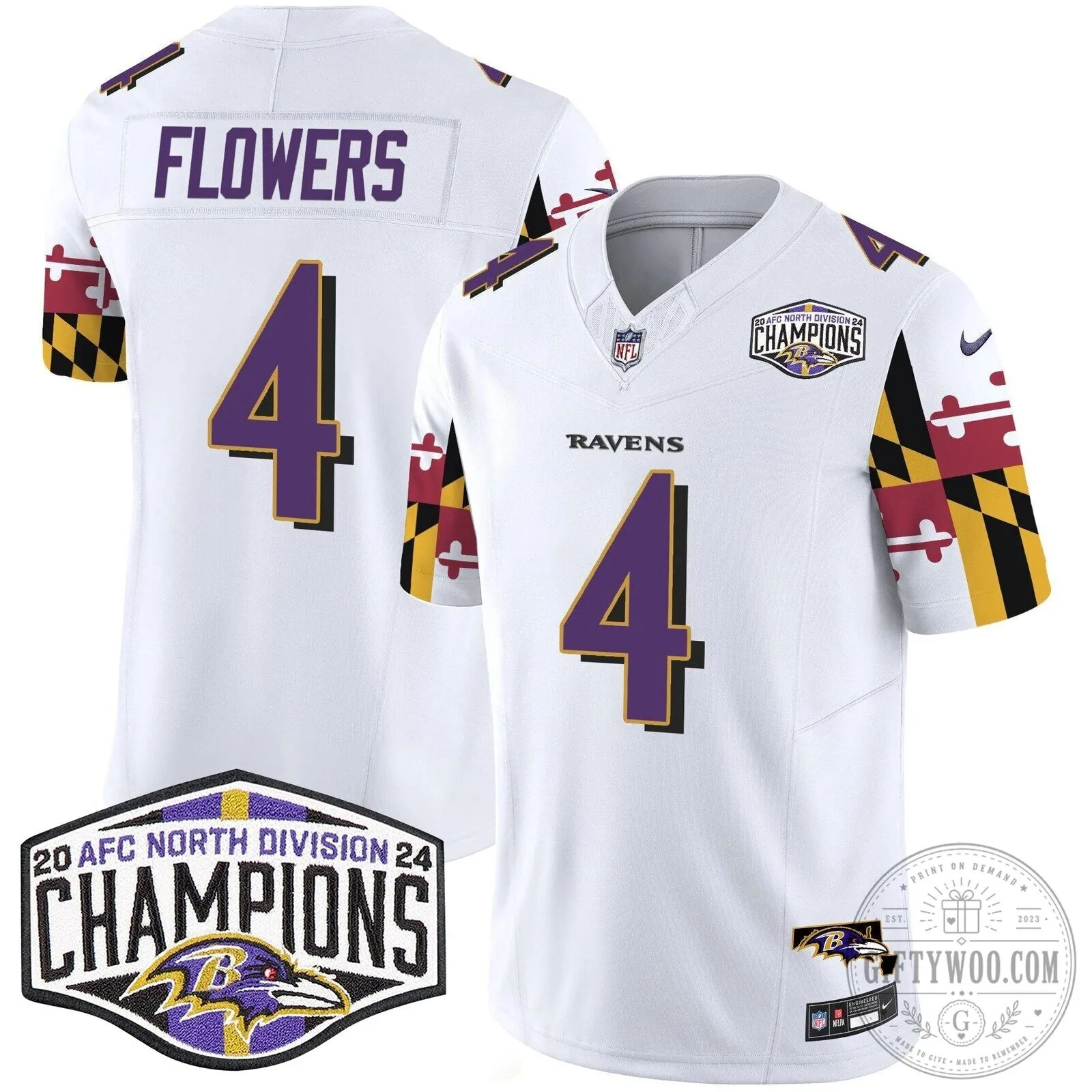 Derrick Henry Football Jersey - 2024 AFC North Division Champions, Baltimore Ravens 47 Derrick Henry Football Jersey - 2024 AFC North Division Champions, Baltimore Ravens