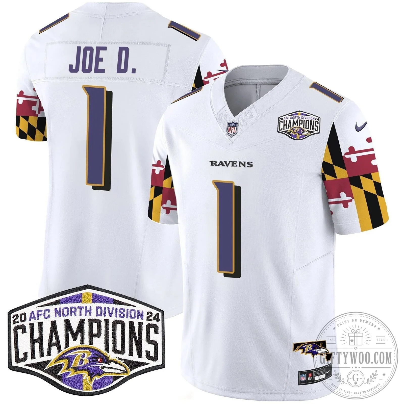 Derrick Henry Football Jersey - 2024 AFC North Division Champions, Baltimore Ravens 49 Derrick Henry Football Jersey - 2024 AFC North Division Champions, Baltimore Ravens