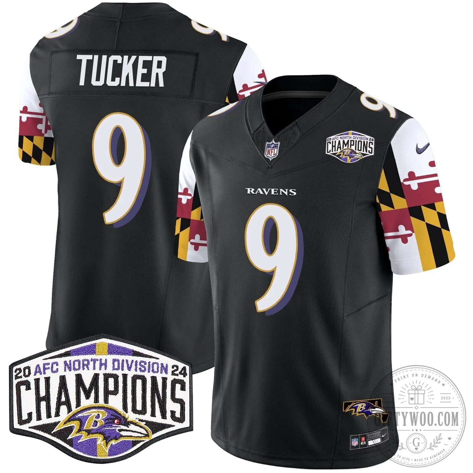 Derrick Henry Football Jersey - 2024 AFC North Division Champions, Baltimore Ravens 53 Derrick Henry Football Jersey - 2024 AFC North Division Champions, Baltimore Ravens