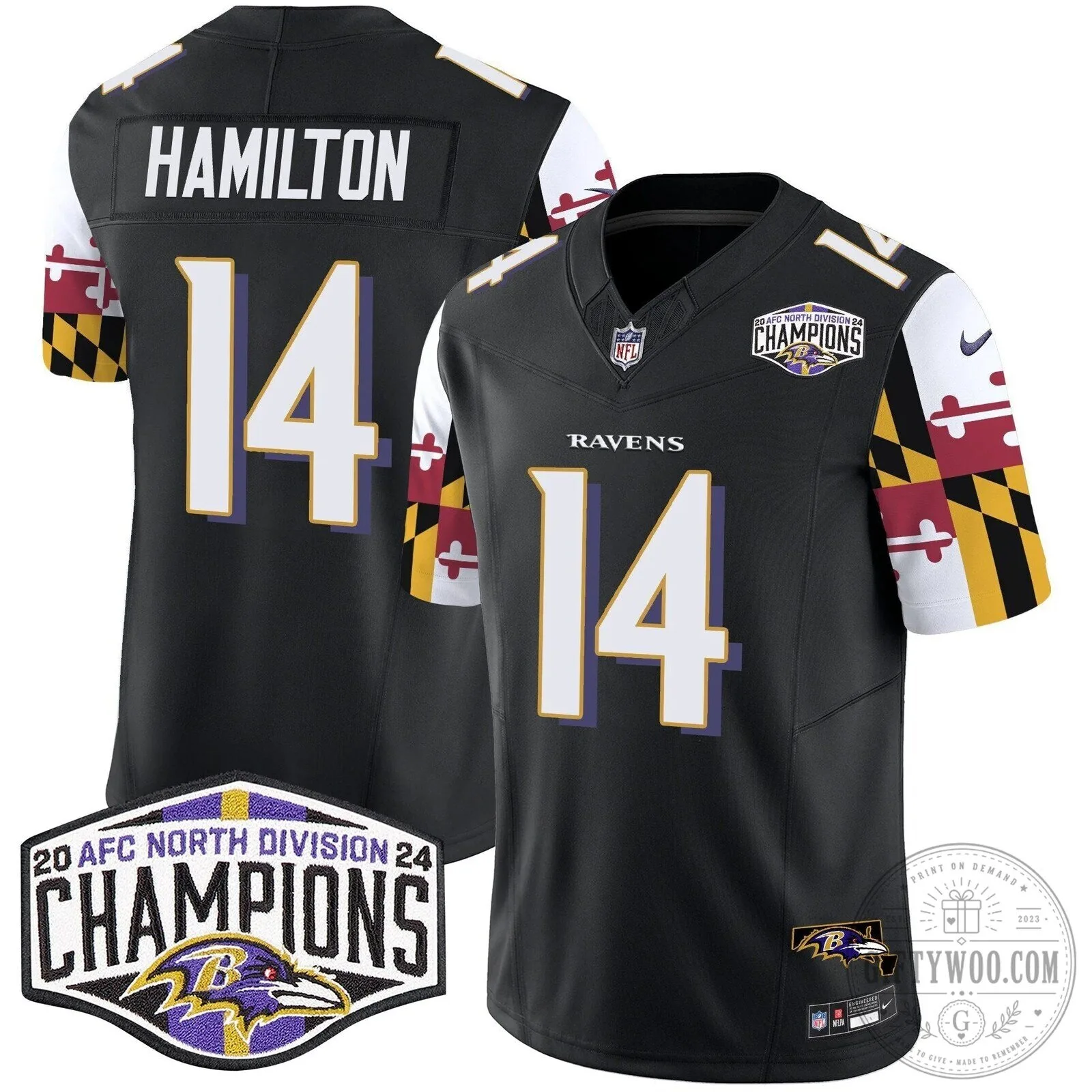 Derrick Henry Football Jersey - 2024 AFC North Division Champions, Baltimore Ravens 54 Derrick Henry Football Jersey - 2024 AFC North Division Champions, Baltimore Ravens