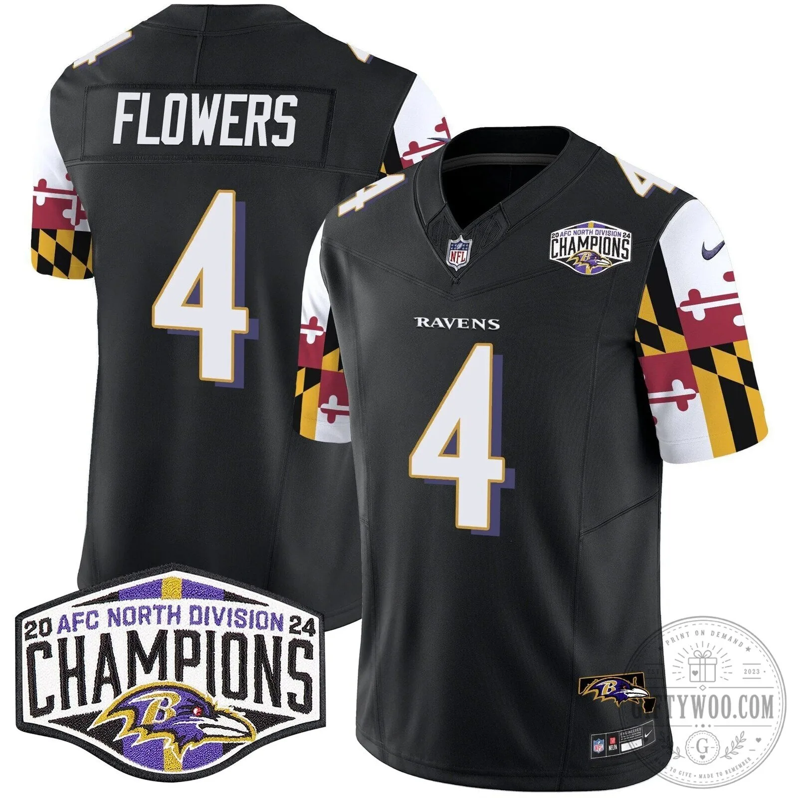 Derrick Henry Football Jersey - 2024 AFC North Division Champions, Baltimore Ravens 57 Derrick Henry Football Jersey - 2024 AFC North Division Champions, Baltimore Ravens