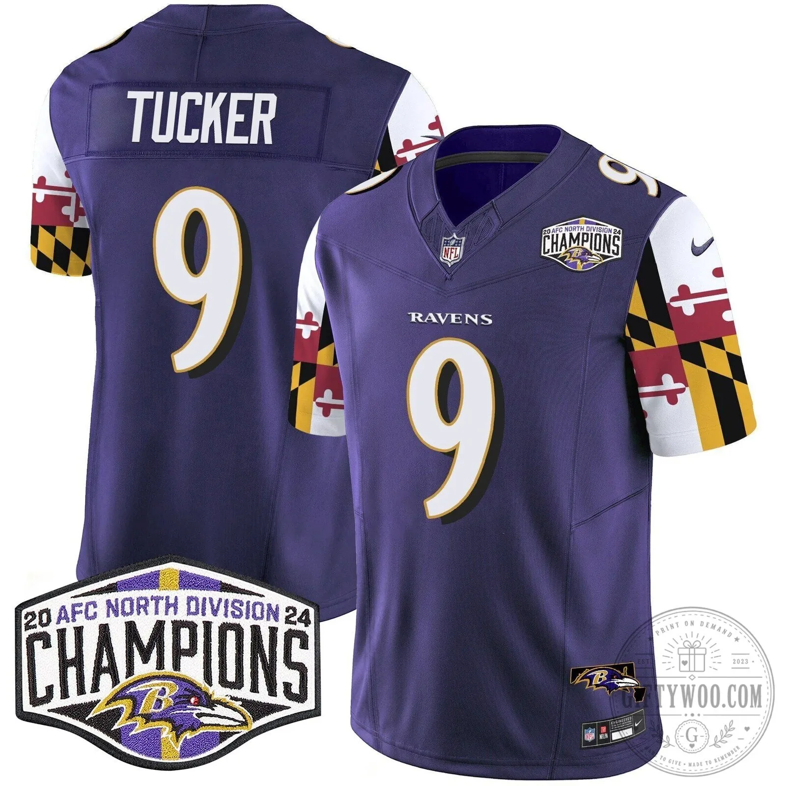 Derrick Henry Football Jersey - 2024 AFC North Division Champions, Baltimore Ravens 62 Derrick Henry Football Jersey - 2024 AFC North Division Champions, Baltimore Ravens