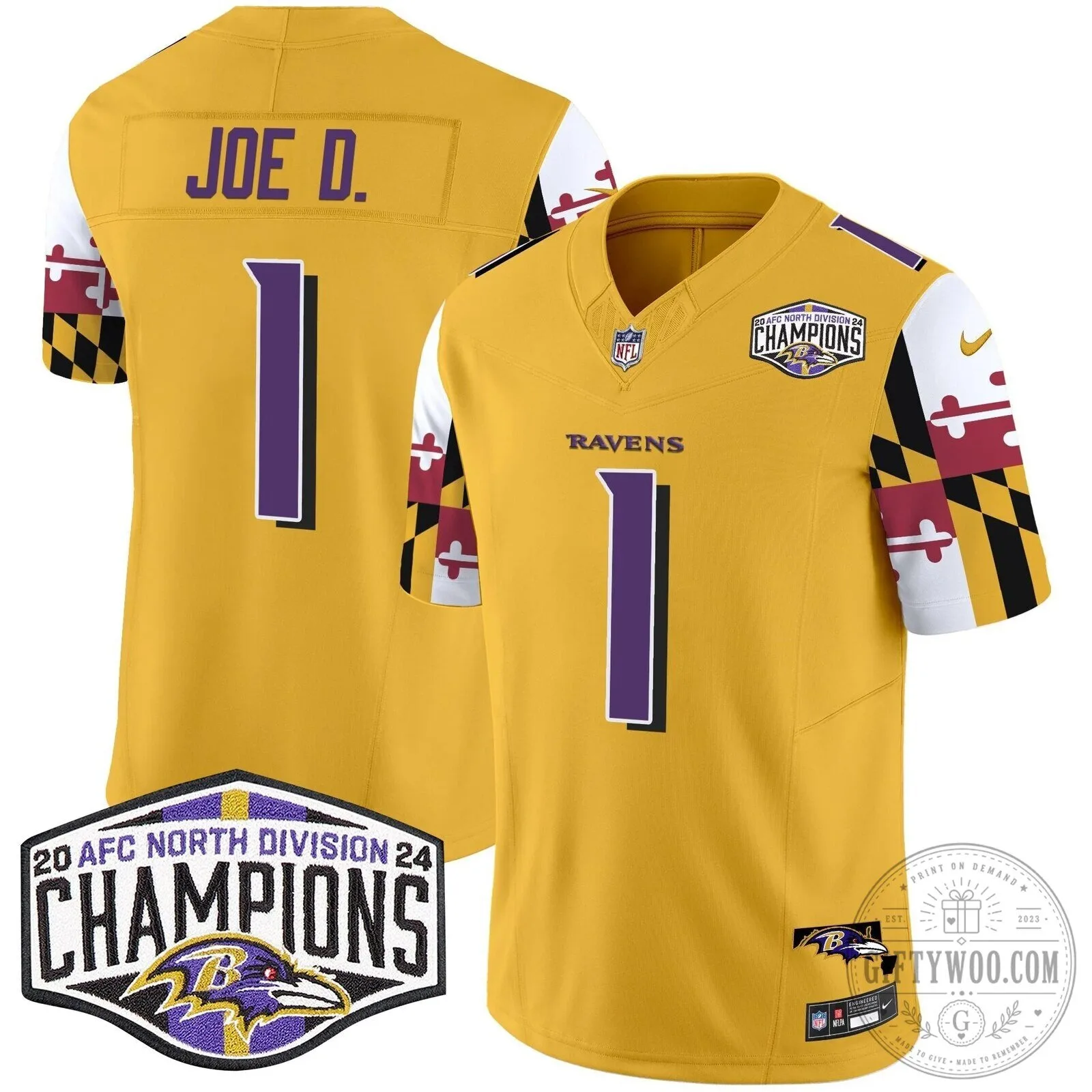 Derrick Henry Football Jersey - 2024 AFC North Division Champions, Baltimore Ravens 69 Derrick Henry Football Jersey - 2024 AFC North Division Champions, Baltimore Ravens
