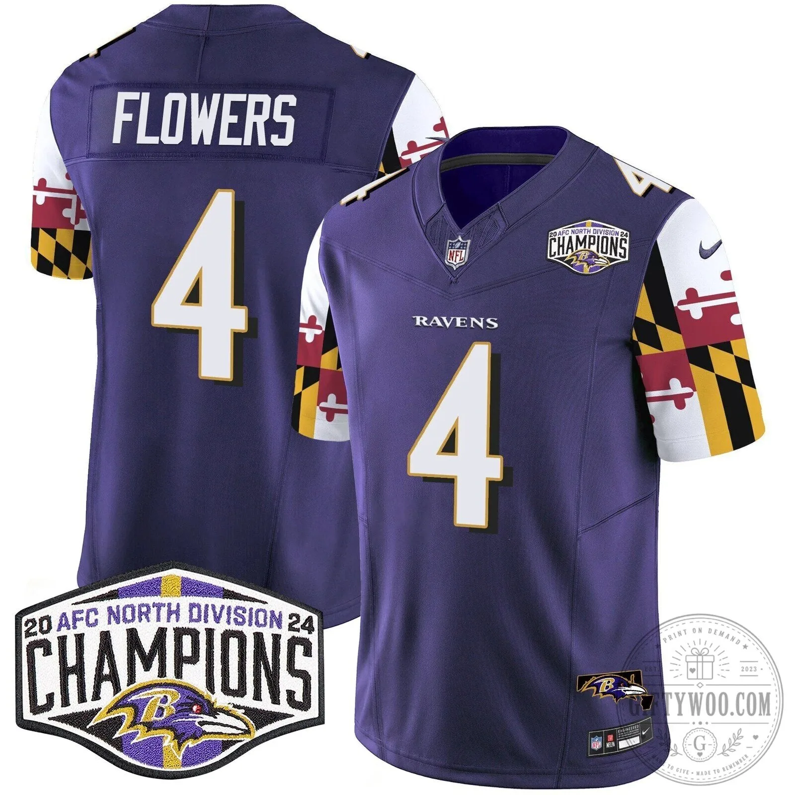 Derrick Henry Football Jersey - 2024 AFC North Division Champions, Baltimore Ravens 73 Derrick Henry Football Jersey - 2024 AFC North Division Champions, Baltimore Ravens