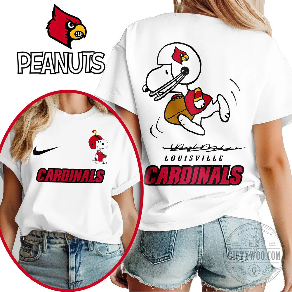 Louisville Cardinals Fan T-Shirt Snoopy Peanuts Football
