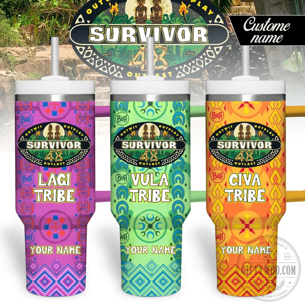 Survivor 43 Outlast Lagitribe Vula Tribe Civa Tribe 40oz Tumbler With Handle Survivor 43 Outlast Lagitribe Vula Tribe Civa Tribe 40oz Tumbler With Handle
