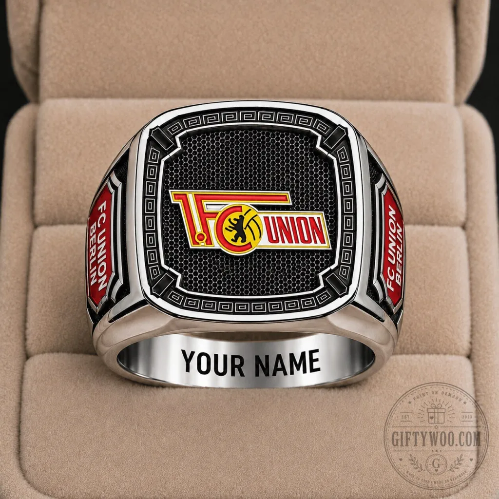 FC Union Berlin Bundesliga Football Team Logo Personalized Silver Ring FC Union Berlin Bundesliga Football Team Logo Personalized Silver Ring