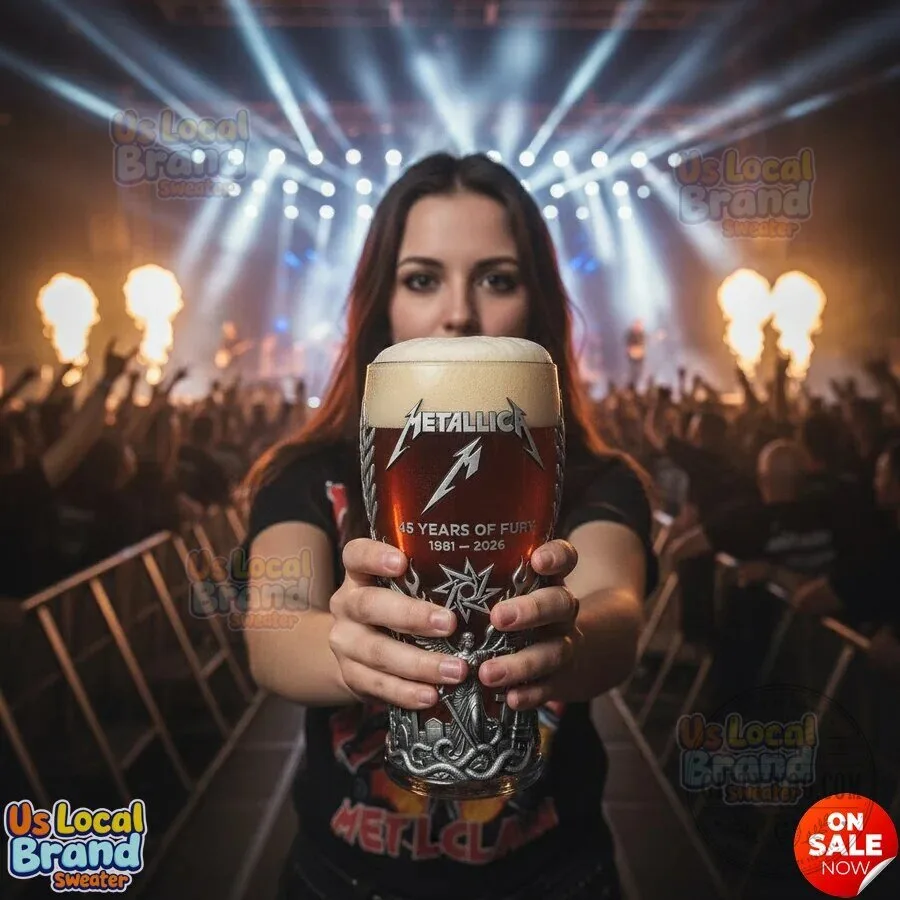 Metallica 45 Years Of Fury 1981-2026 Band Logo Pint Beer Glass