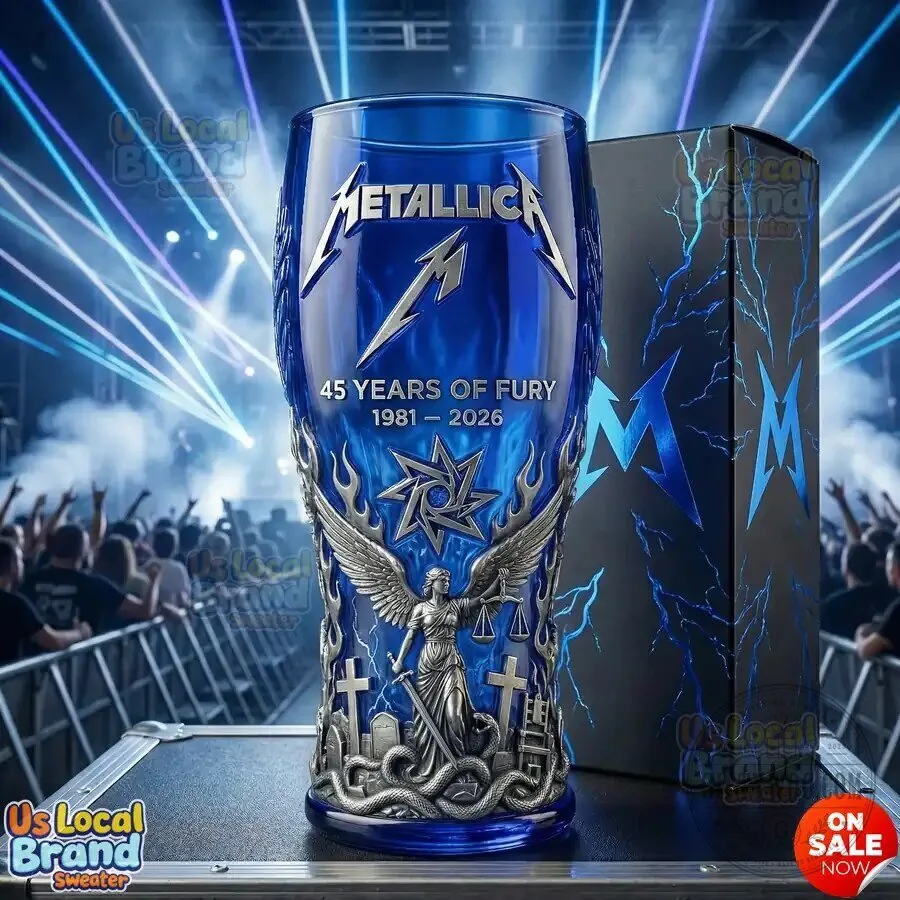 Metallica 45 Years Of Fury 1981-2026 Band Logo Pint Beer Glass 5 Metallica 45 Years Of Fury 1981-2026 Band Logo Pint Beer Glass