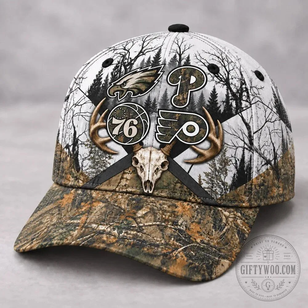 Philadelphia Sports Teams Hunting Camouflage Deer Skull Antlers Baseball Cap 12 Philadelphia Sports Teams Hunting Camouflage Deer Skull Antlers Baseball Cap