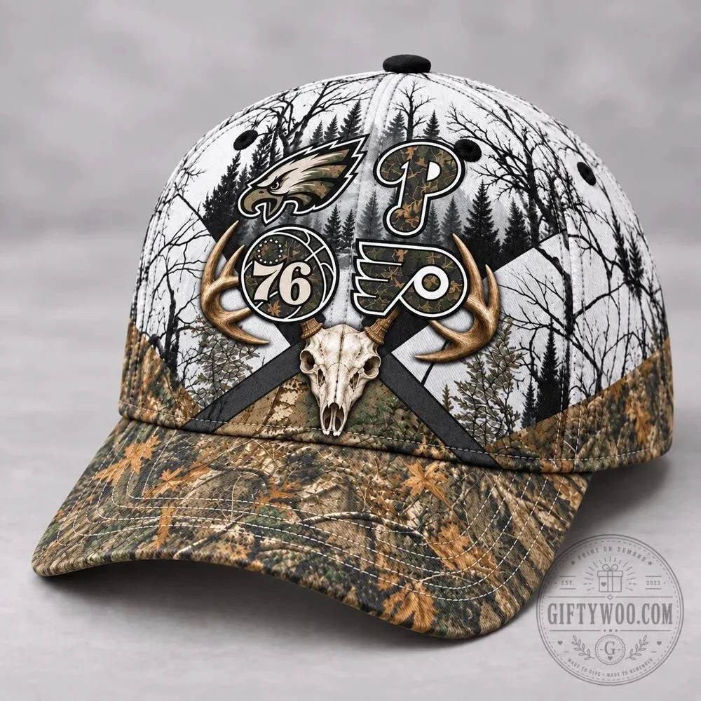 Philadelphia Sports Teams Hunting Camouflage Deer Skull Antlers Baseball Cap 16 Philadelphia Sports Teams Hunting Camouflage Deer Skull Antlers Baseball Cap