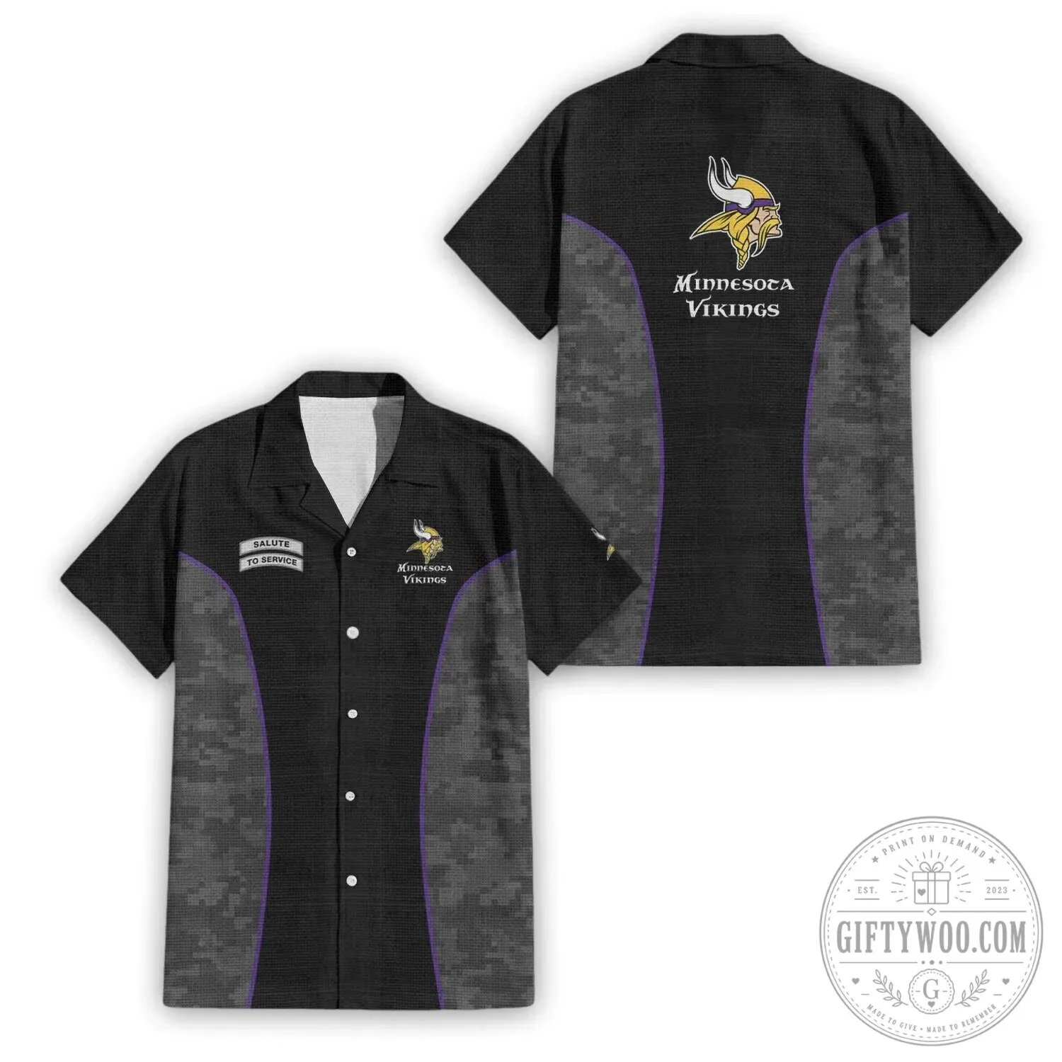 Premium Hawaiian Shirt for Minnesota Vikings Salute To Service Fans