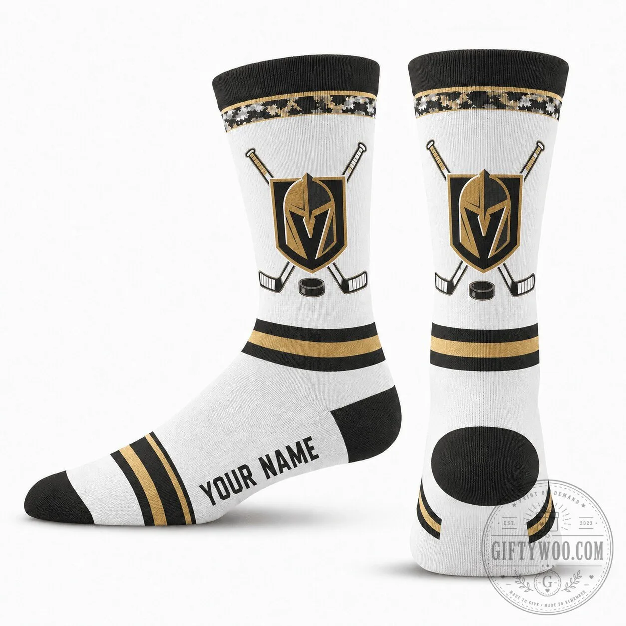 Vegas Golden Knights NHL Personalized Hockey Fan Socks