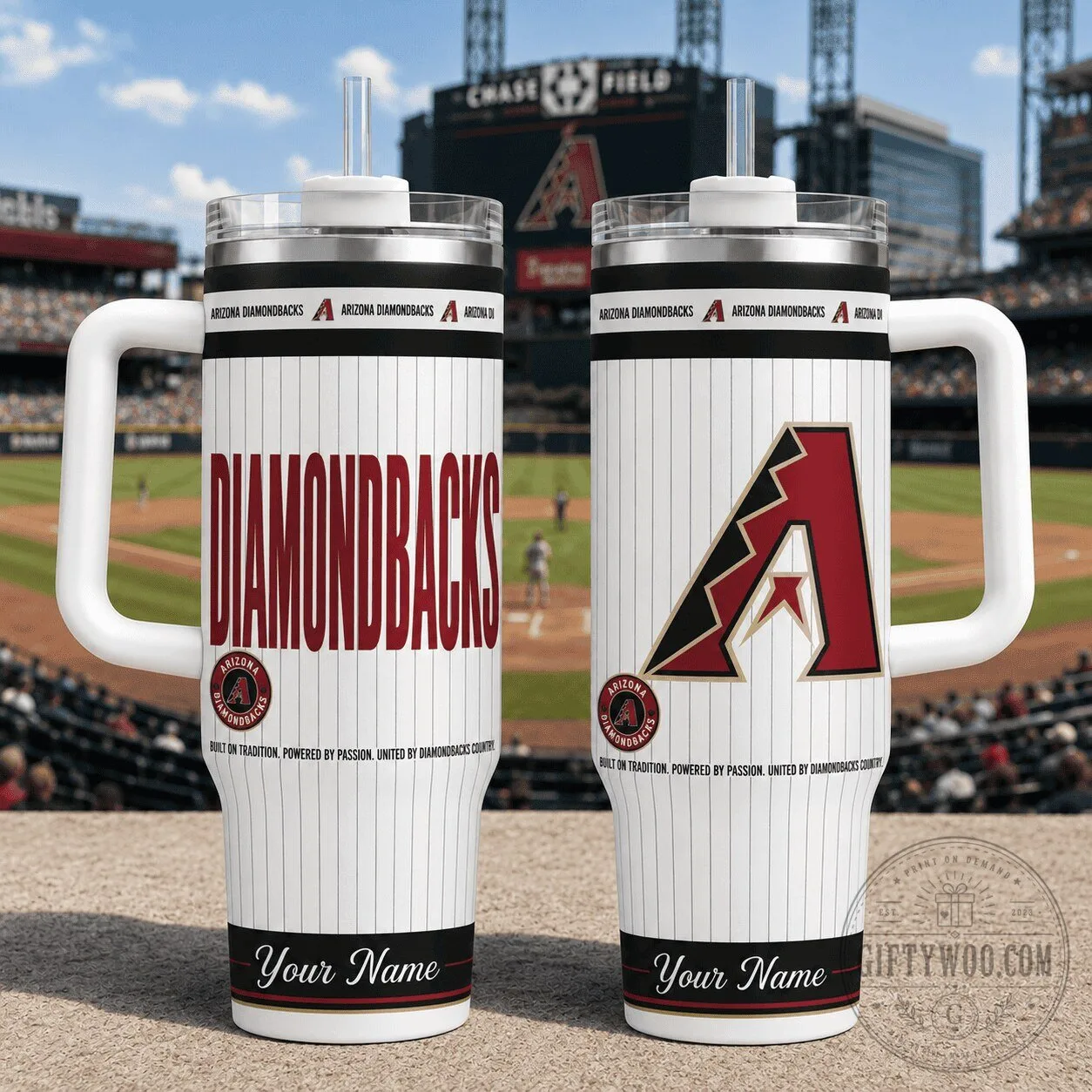 Arizona Diamondbacks Baseball Team Personalized 40oz Stainless Steel Tumbler