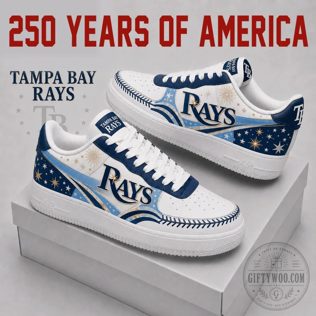 Tampa Bay Rays Baseball Team Fan Shoes Custom Air Force One Sneakers Tampa Bay Rays Baseball Team Fan Shoes Custom Air Force One Sneakers