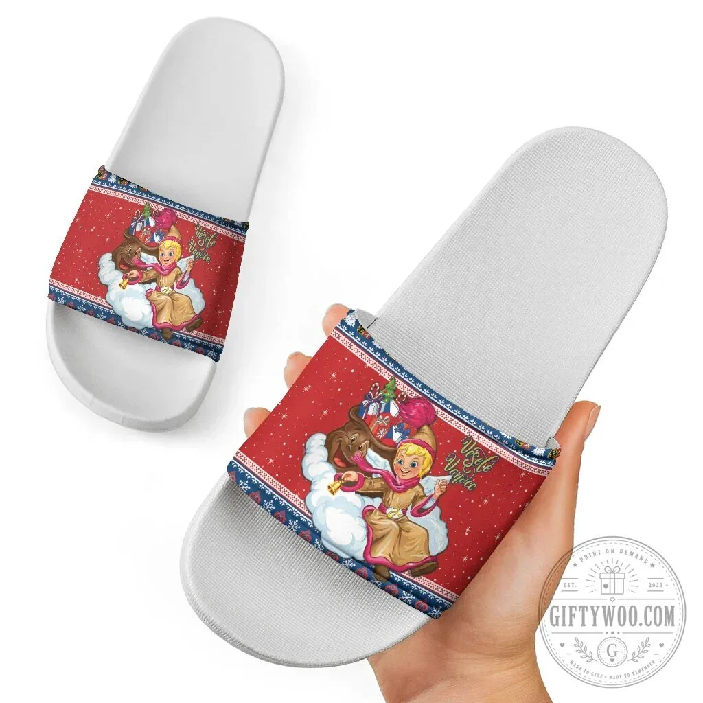 Czech Republic Christmas Jezisek Vesele Vanoce Holiday Slide Sandals 13 Czech Republic Christmas Jezisek Vesele Vanoce Holiday Slide Sandals