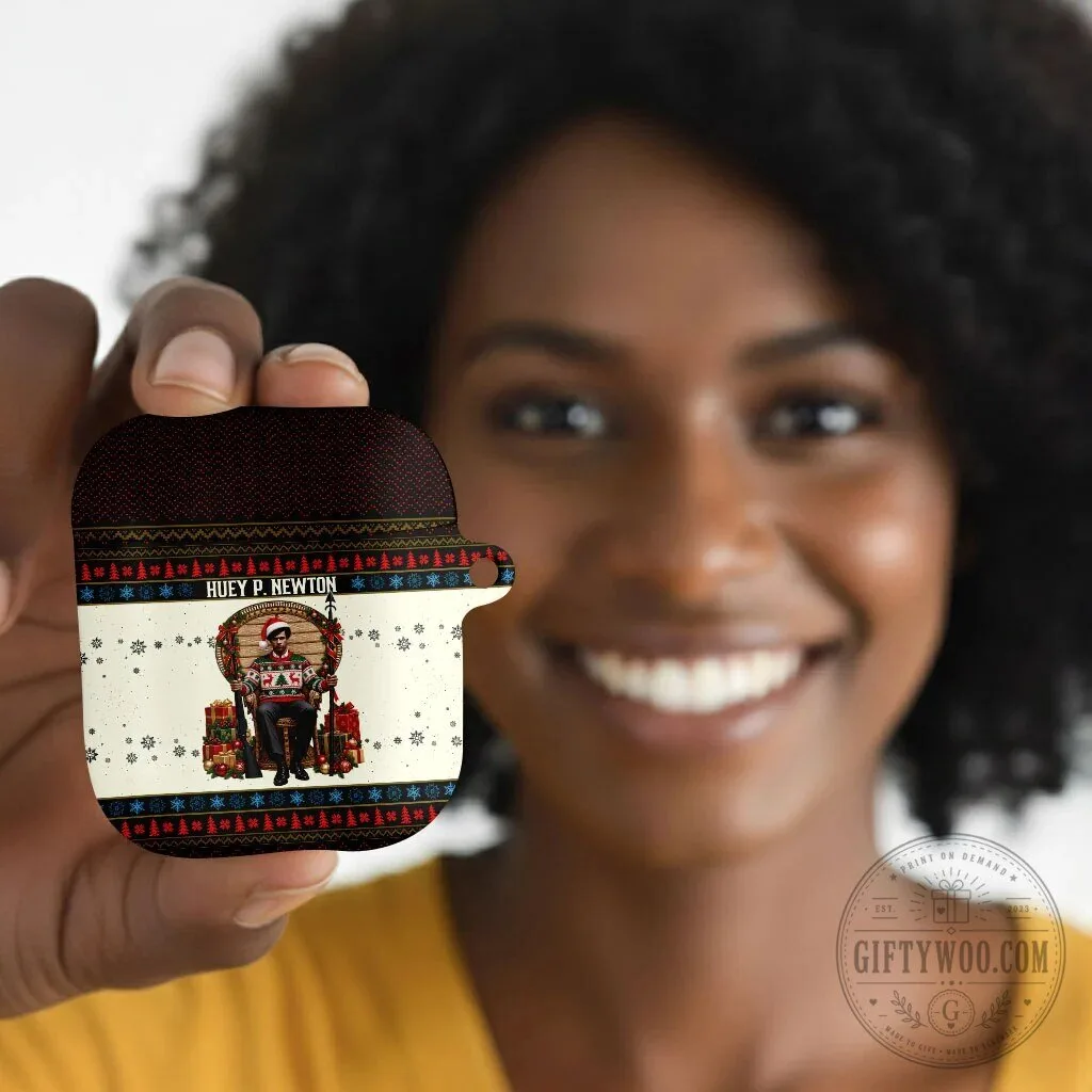 Huey P. Newton Black Panther Christmas Ugly Sweater AirPods Case 11 Huey P. Newton Black Panther Christmas Ugly Sweater AirPods Case