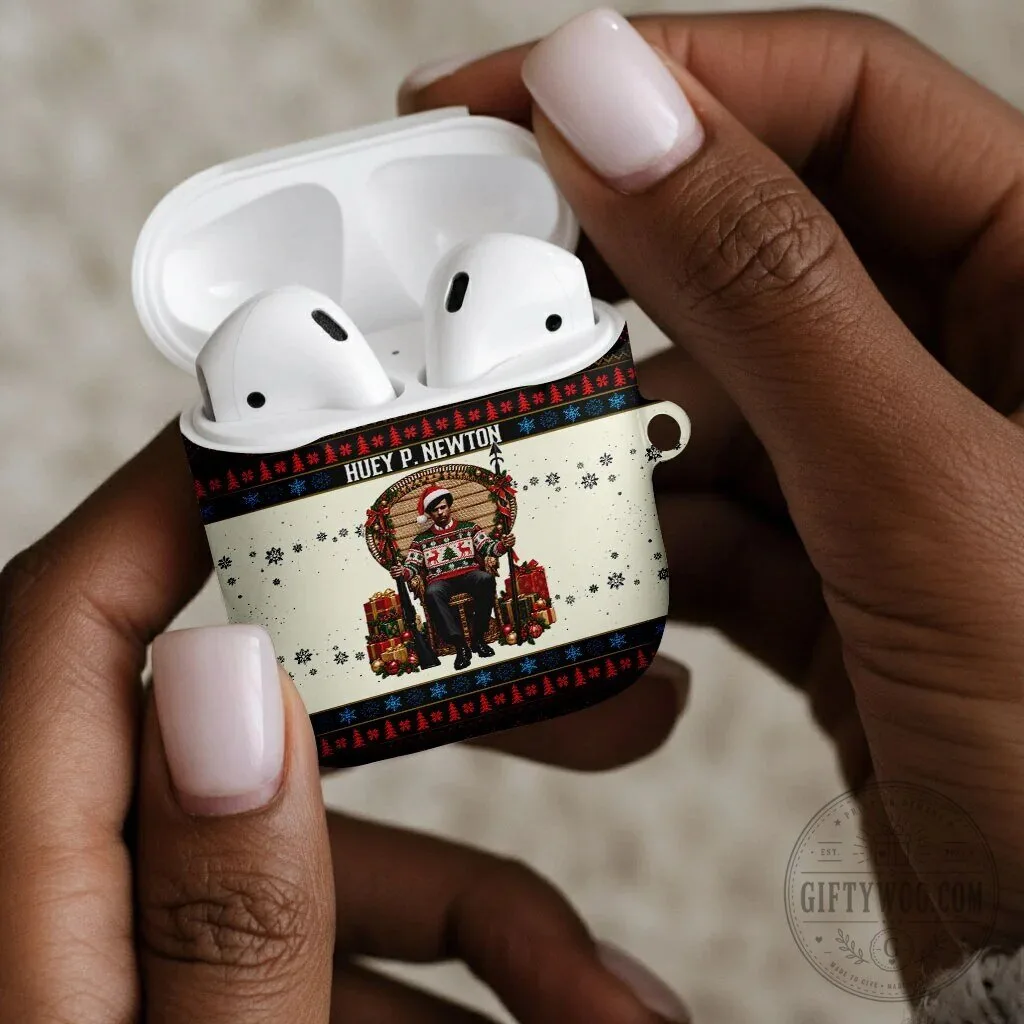 Huey P. Newton Black Panther Christmas Ugly Sweater AirPods Case 12 Huey P. Newton Black Panther Christmas Ugly Sweater AirPods Case
