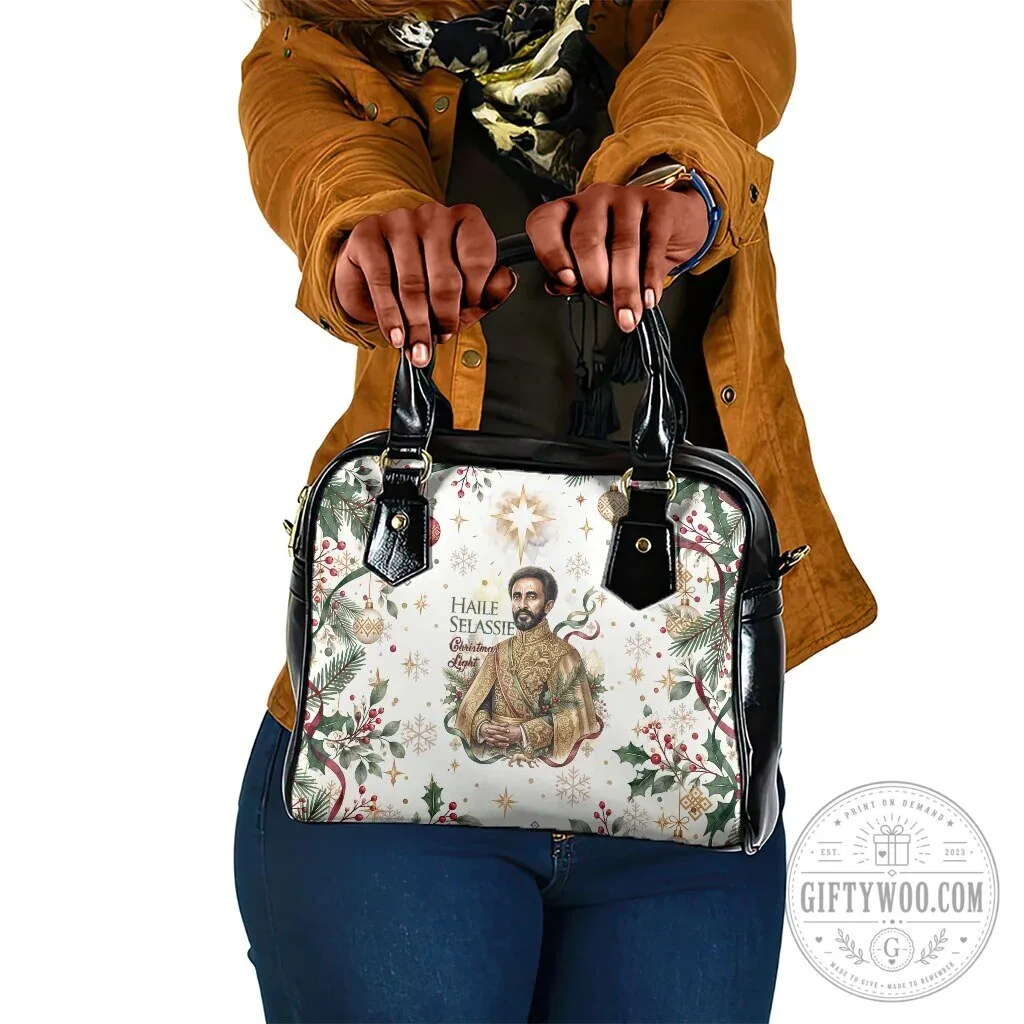 Haile Selassie Christmas Light Shoulder Handbag Royal Ethiopian Orthodox Vintage Style