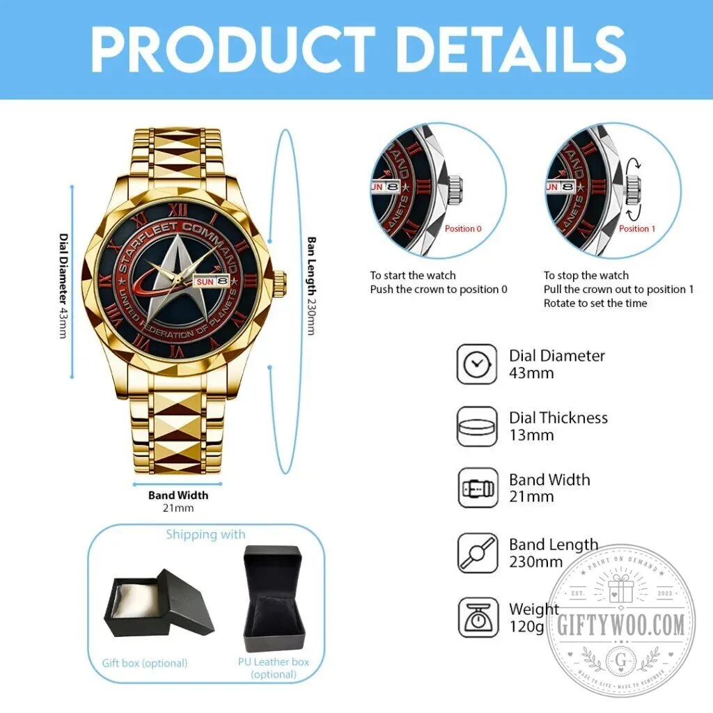 Star Trek Starfleet Command United Federation of Planets Men's Watch 13 Star Trek Starfleet Command United Federation of Planets Men