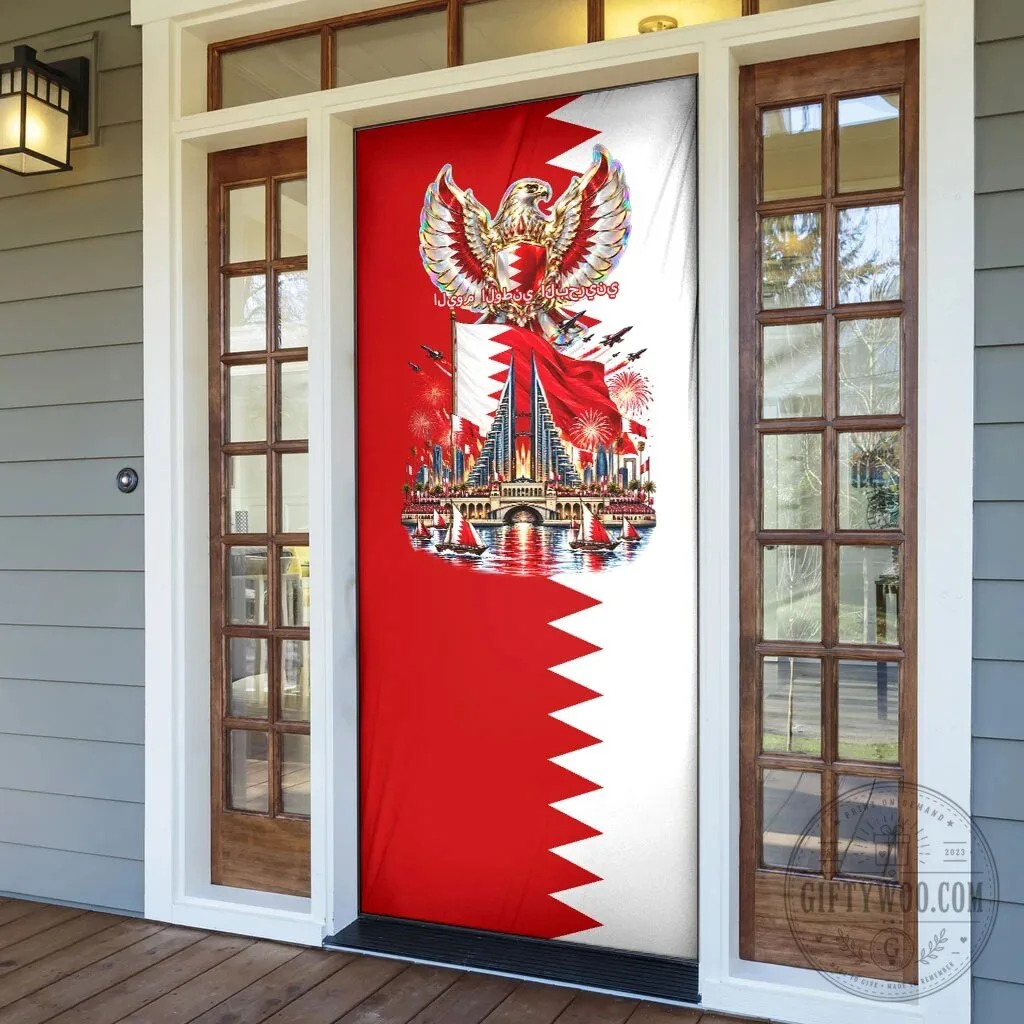 Bahrain National Day Cultural Emblem Flag Horse Knight Door Cover 8 Bahrain National Day Cultural Emblem Flag Horse Knight Door Cover