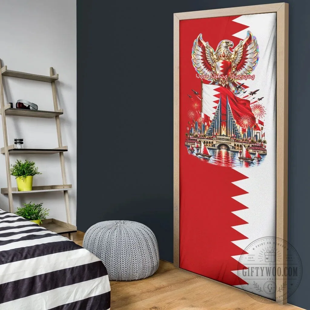 Bahrain National Day Cultural Emblem Flag Horse Knight Door Cover 9 Bahrain National Day Cultural Emblem Flag Horse Knight Door Cover