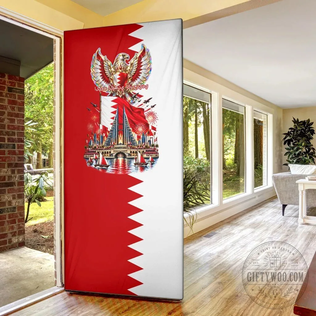 Bahrain National Day Cultural Emblem Flag Horse Knight Door Cover 10 Bahrain National Day Cultural Emblem Flag Horse Knight Door Cover