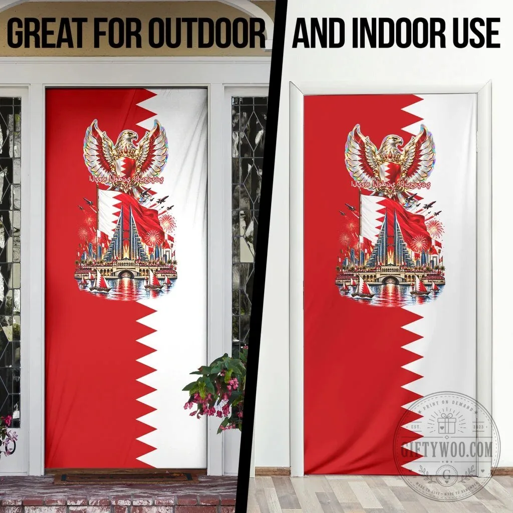 Bahrain National Day Cultural Emblem Flag Horse Knight Door Cover 11 Bahrain National Day Cultural Emblem Flag Horse Knight Door Cover