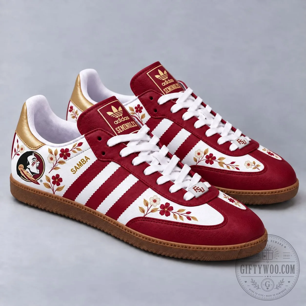 Florida State Seminoles Floral Game Day Samba Shoes for Women