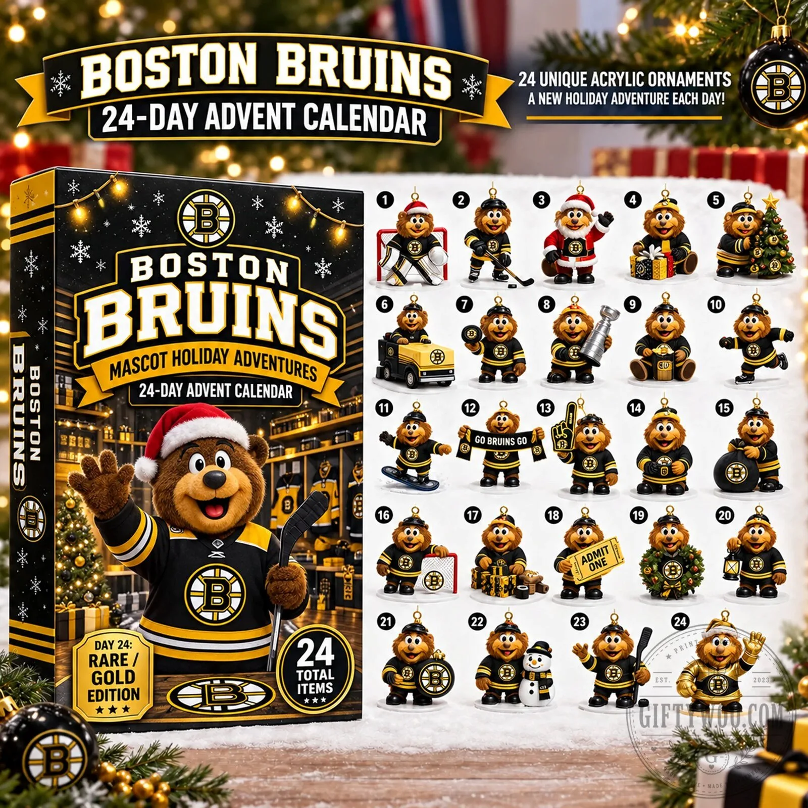 Boston Bruins Mascot Holiday Adventures 24-Day Christmas Advent Calendar