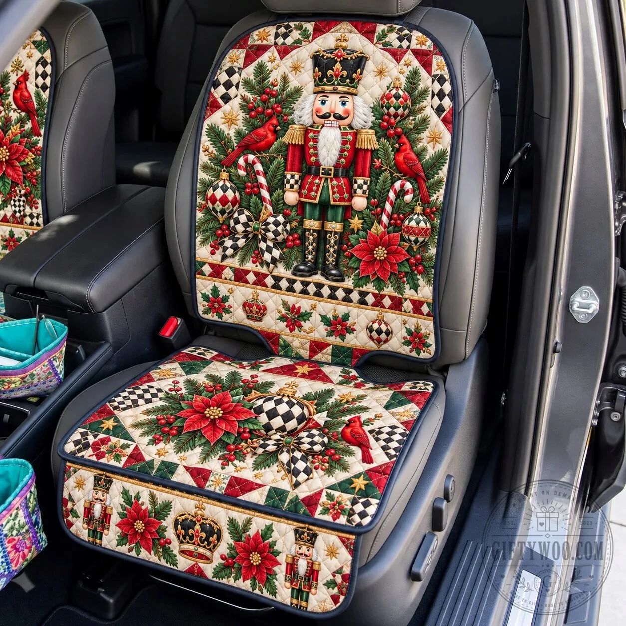 Royal Nutcracker Christmas Quilted Car Seat Cover Protector