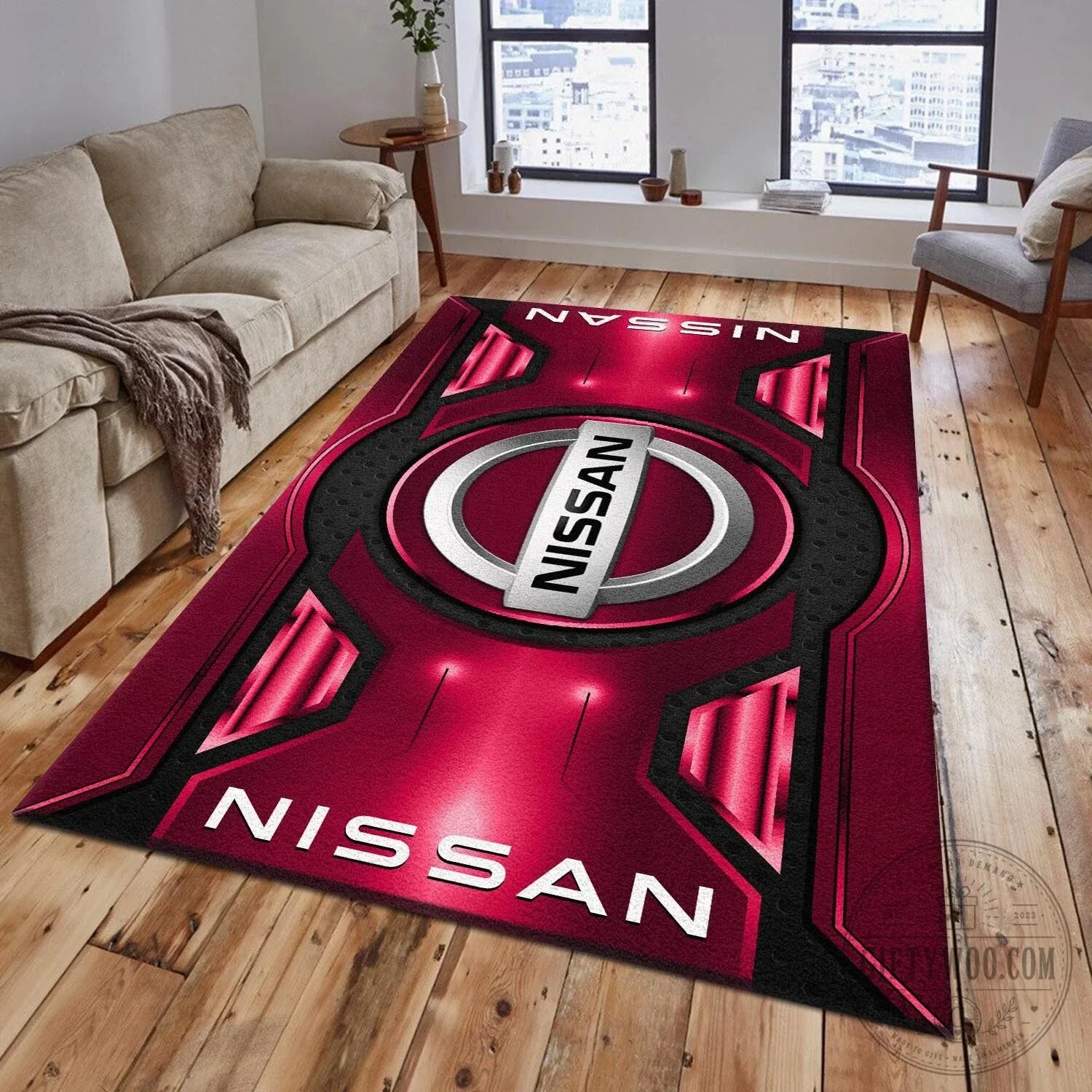 Nissan Car Logo Blue Metallic Design Area Rug 12 Nissan Car Logo Blue Metallic Design Area Rug